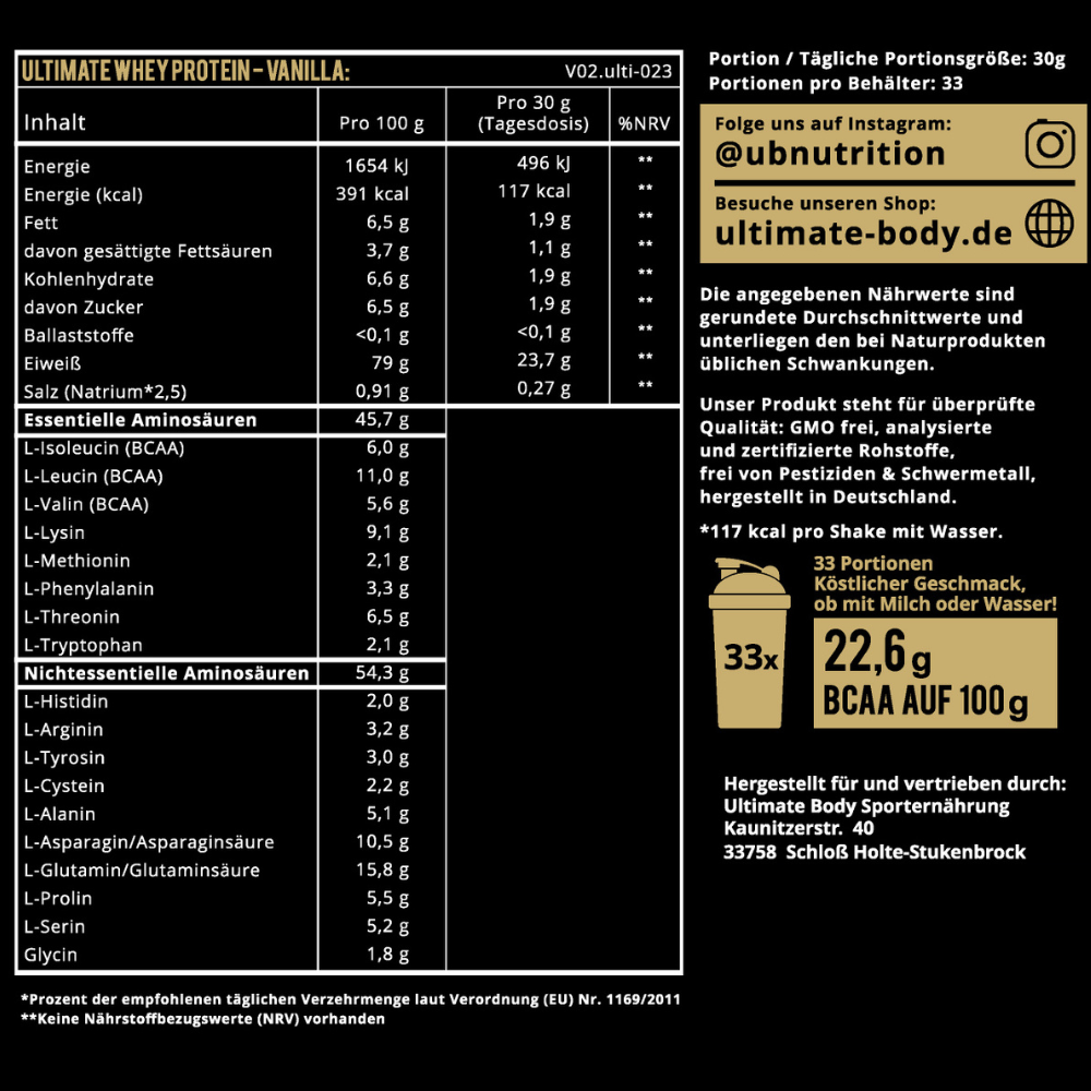 Ultimate 100% Whey Protein 1000g - Cookies and Cream