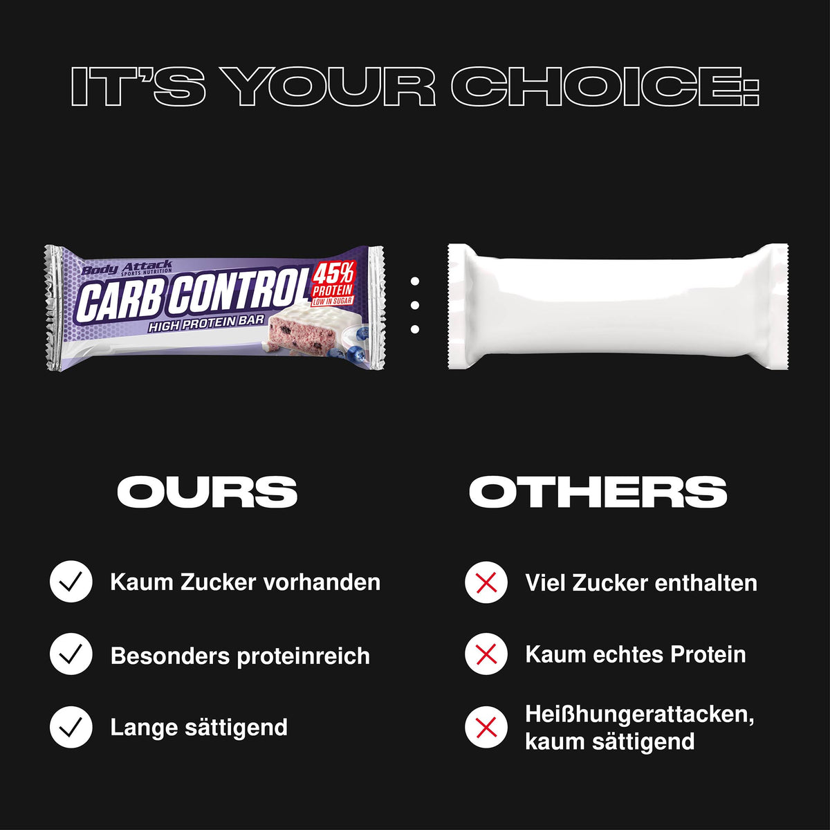 Body Attack Carb Control Proteinriegel