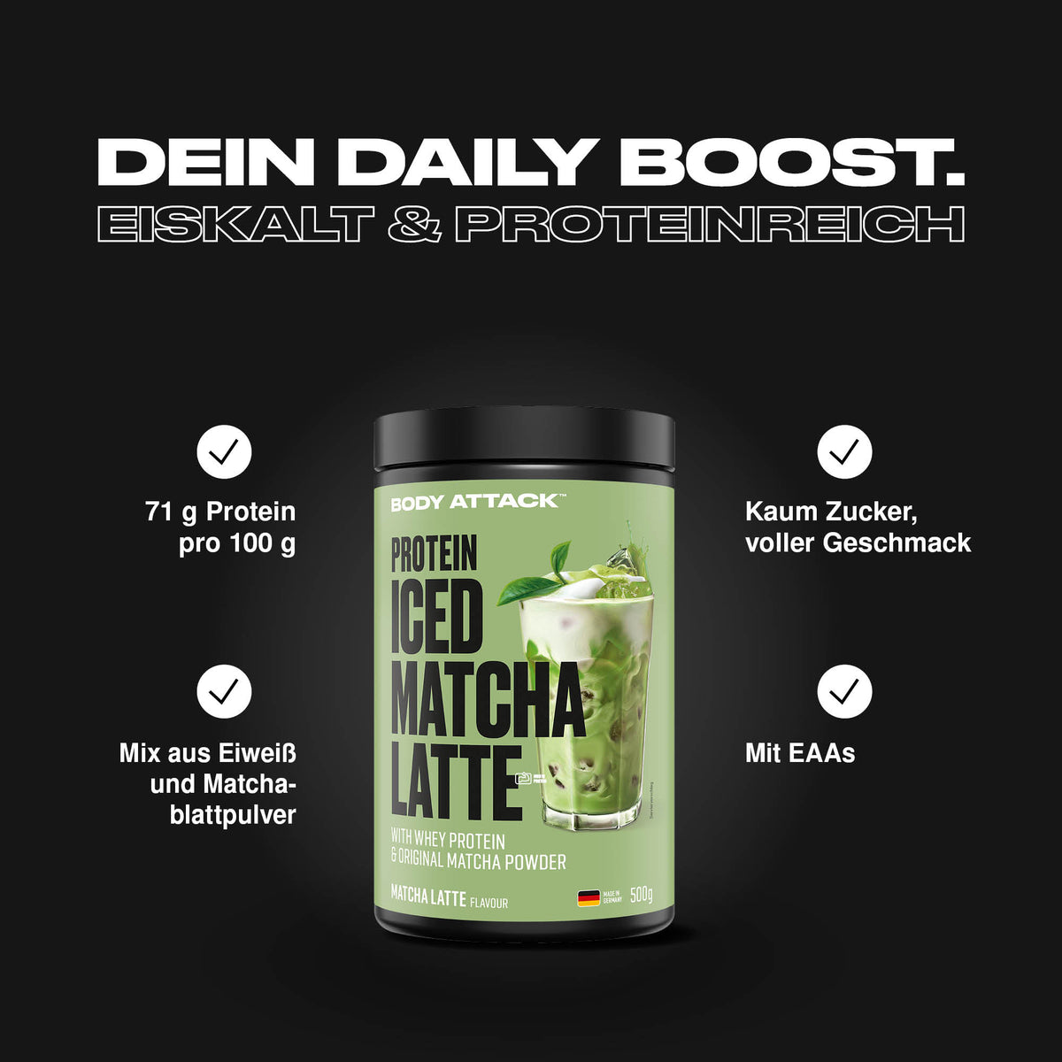 Body Attack Protein Iced Matcha Latte