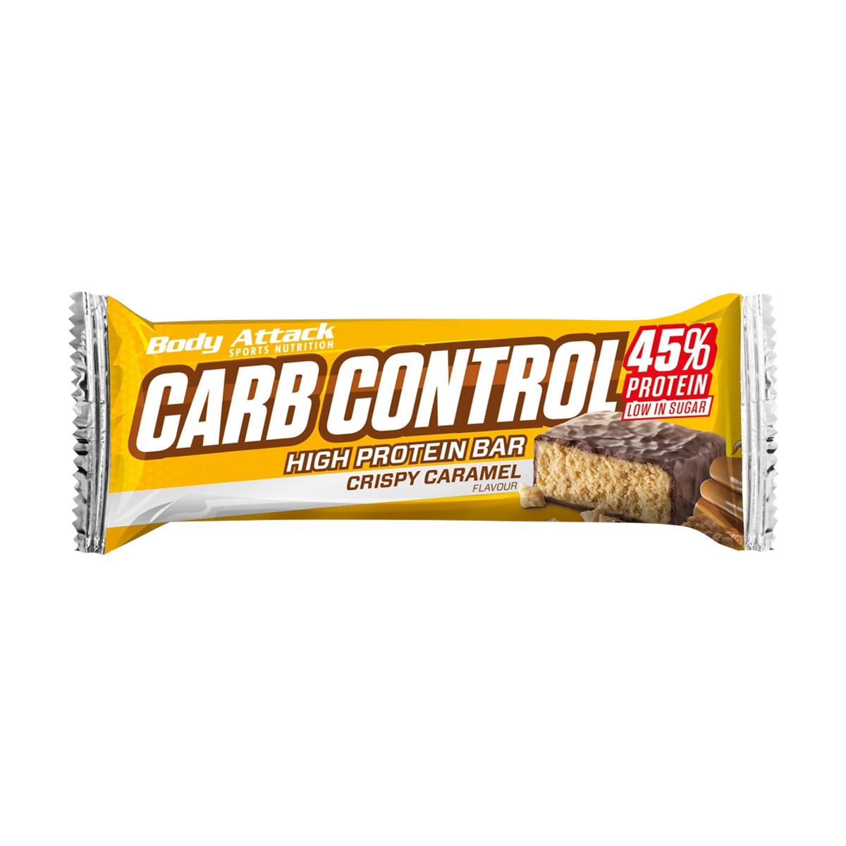 Body Attack Carb Control Proteinriegel – Crispy Caramel
