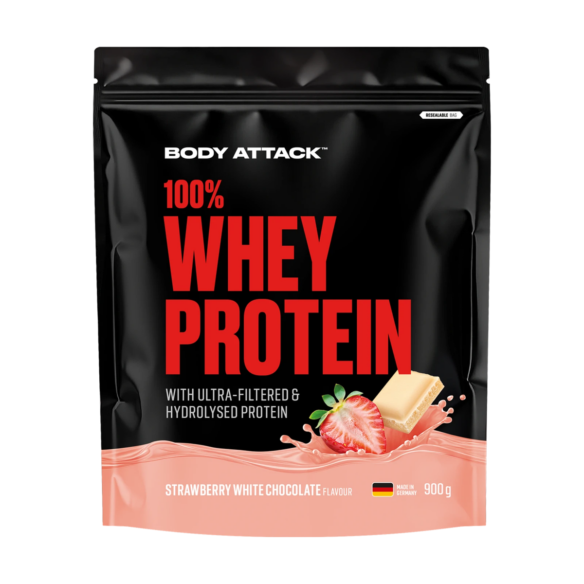 Body Attack 100 % Whey Protein – Strawberry White Chocolate