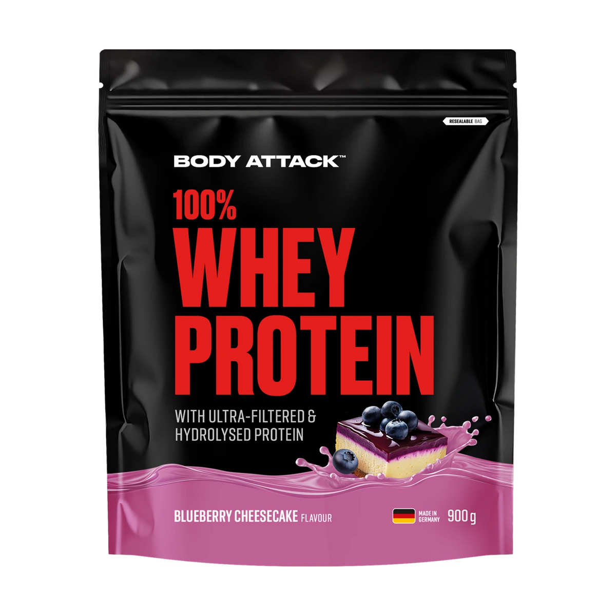 Body Attack 100 % Whey Protein – Blueberry Cheesecake